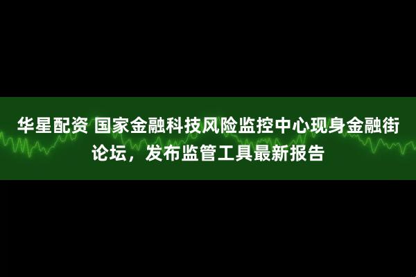 华星配资 国家金融科技风险监控中心现身金融街论坛,发布监管工具最新报告