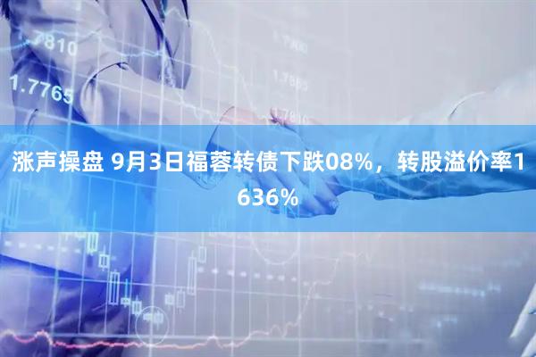 涨声操盘 9月3日福蓉转债下跌08%，转股溢价率1636%